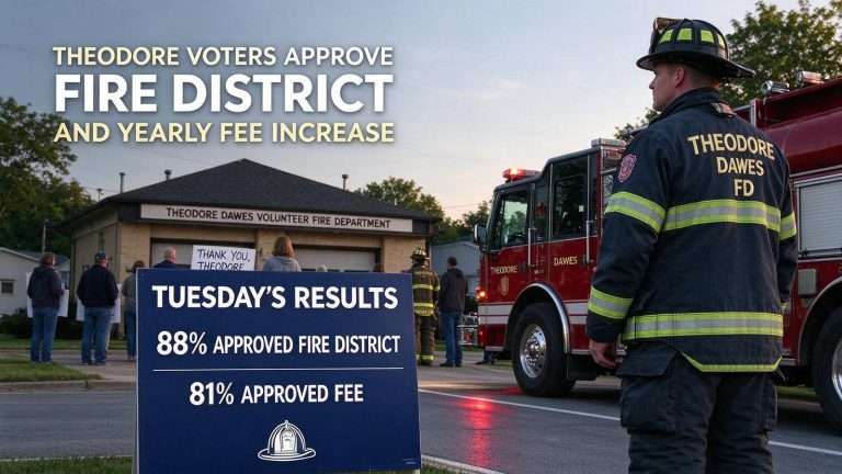Illustration for the news story: Theodore Voters Approve Creation of Fire District and Yearly Fee Increase