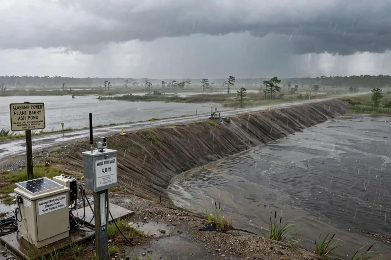 Illustration for the news story: Alabama Power Monitoring Plant Barry Ash Pond Ahead of ‘Historic’ Hurricane Sally