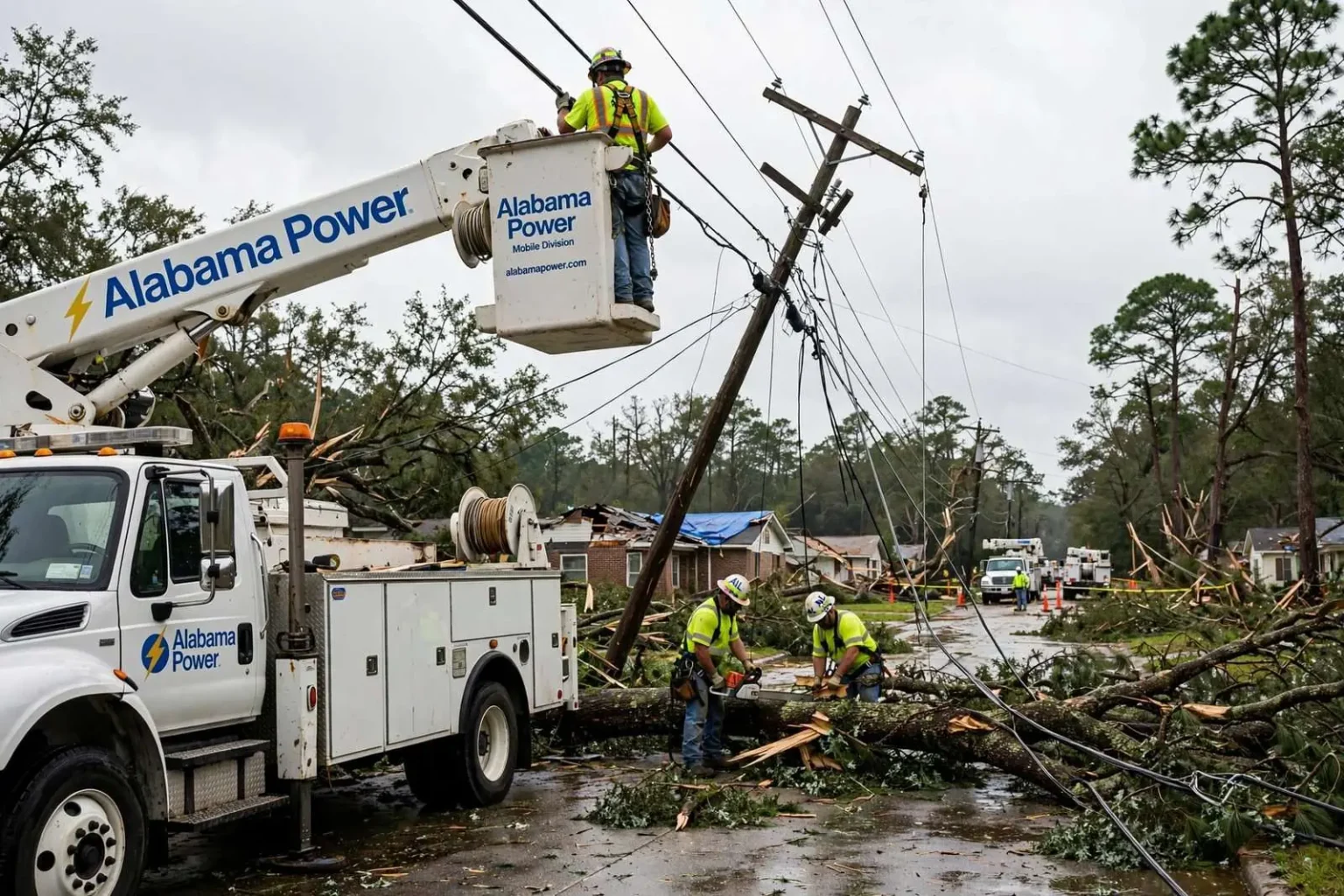 Illustration for the news story: Alabama Power Noon Update: About 21,000 Customers Still Without Electricity After Hurricane Sally