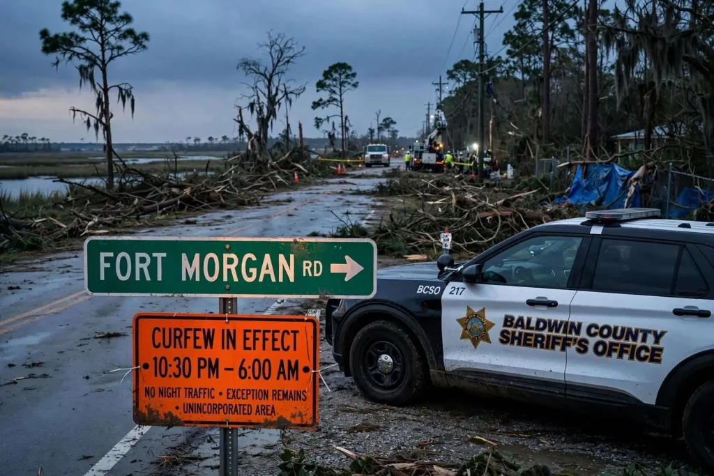 Illustration for the news story: Baldwin County Lifts Curfew in Unincorporated Areas, Fort Morgan Road Exception Remains