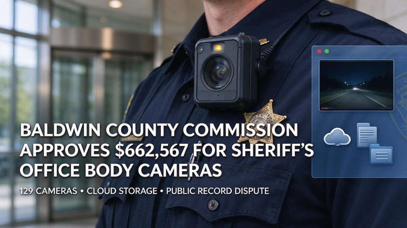 Illustration for the news story: Baldwin County Commission Approves $662,567 for Sheriff’s Office Body Cameras