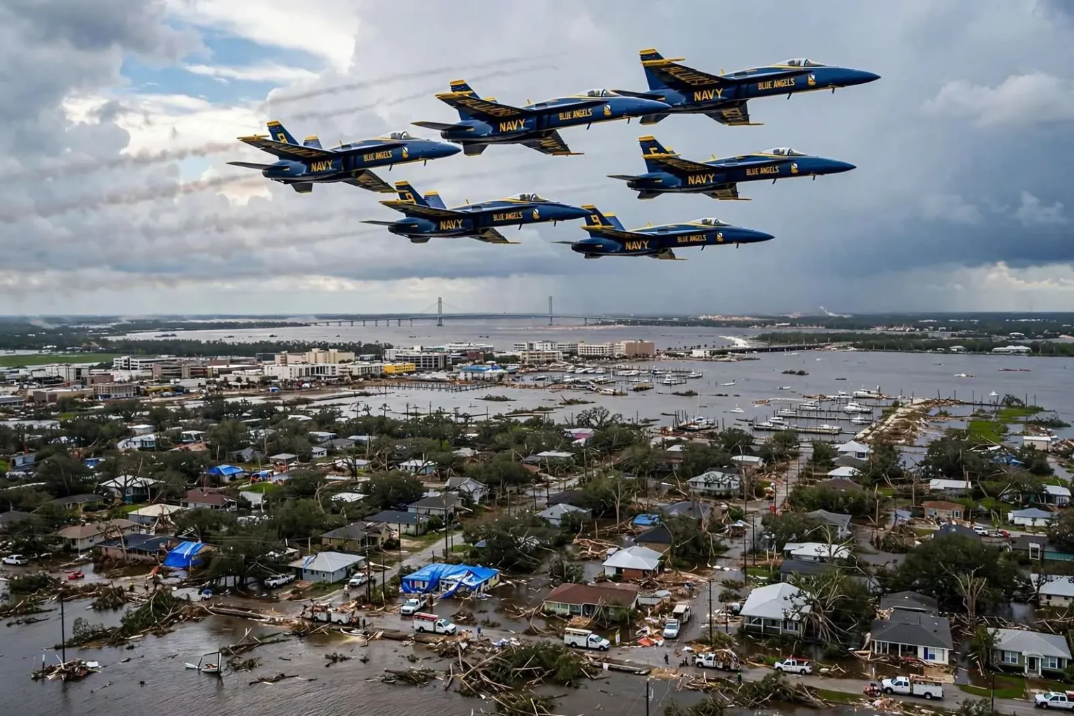 Illustration for the news story: Blue Angels to Salute Pensacola’s Post-Sally Resilience with Flyover