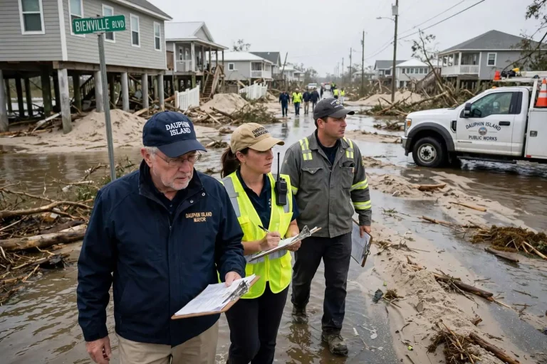 Illustration for the news story: Dauphin Island Officials Begin Assessing Hurricane Sally Damage