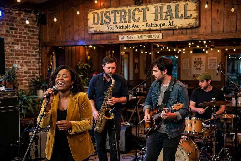 Illustration for the news story: Fairhope’s Yeah, Probably Brings Soul and R&B Back to District Hall After Pandemic Pause