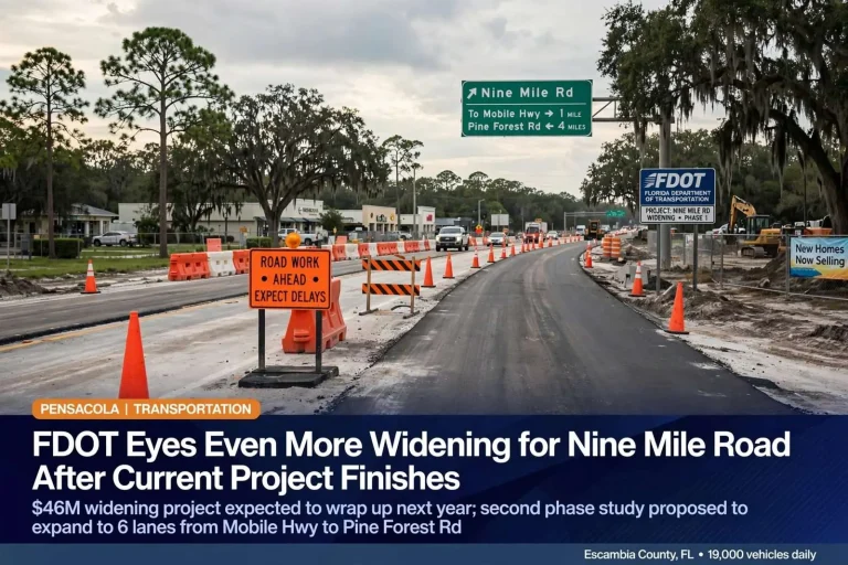 Illustration for the news story: FDOT Eyes Even More Widening for Nine Mile Road After Current Project Finishes