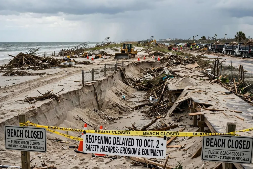 Illustration for the news story: Gulf Shores and Orange Beach Push Beach Reopening Back to Oct. 2