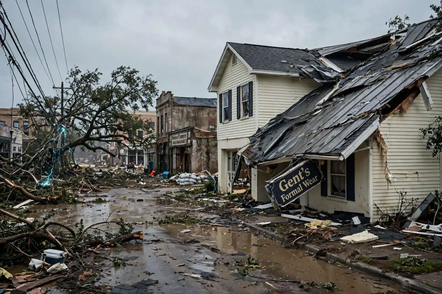 Illustration for the news story: Hurricane Sally leaves widespread damage, thousands without power across Northwest Florida