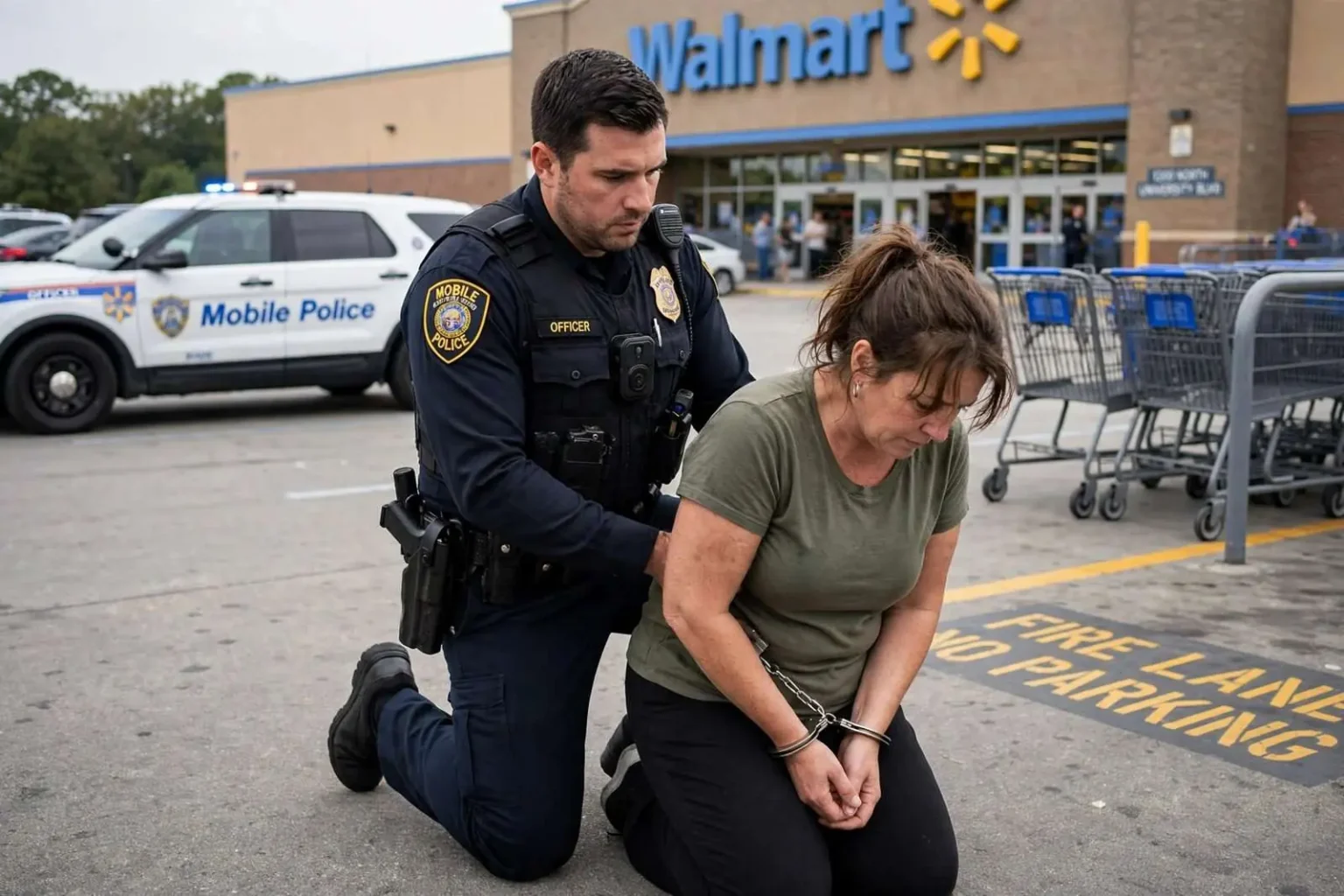 Illustration for the news story: MPD: Woman Tased After Spitting on, Punching Officer at Mobile Walmart