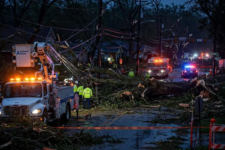 Illustration for the news story: Stimpson Details Sally Recovery: 101,000 Still in the Dark, Curfew Extended in Mobile