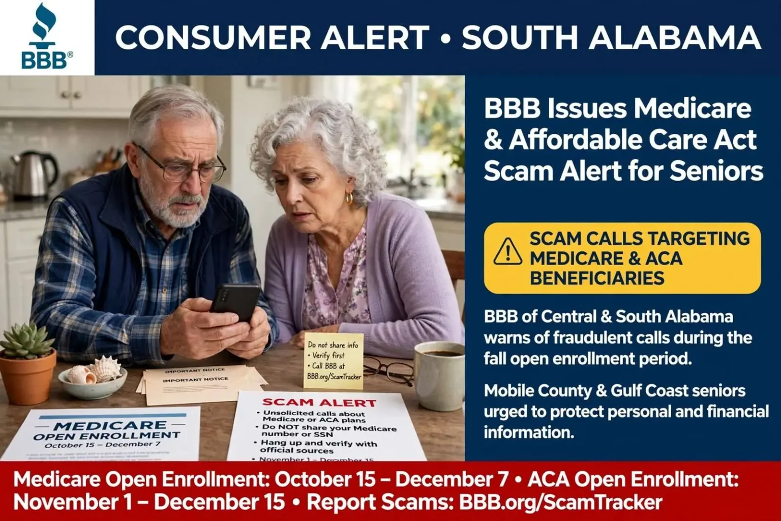 Illustration for the news story: Better Business Bureau Issues Medicare and Affordable Care Act Scam Alert for Seniors
