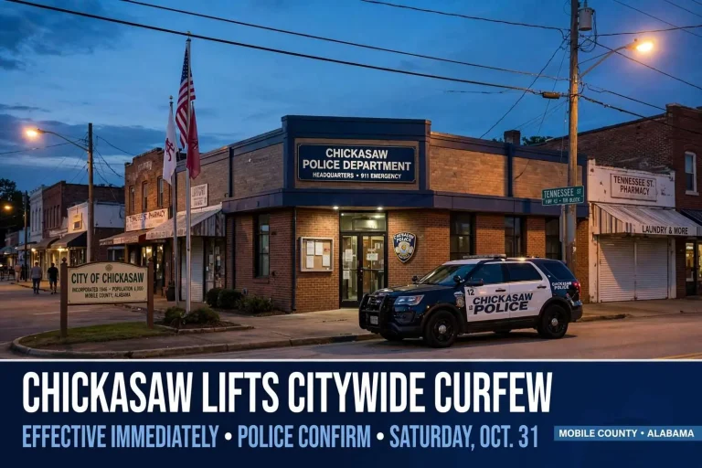 Illustration for the news story: Chickasaw Lifts Citywide Curfew Effective Immediately, Police Confirm