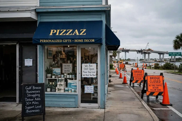 Illustration for the news story: Gulf Breeze Businesses Fear They Won’t Survive Bridge Closure