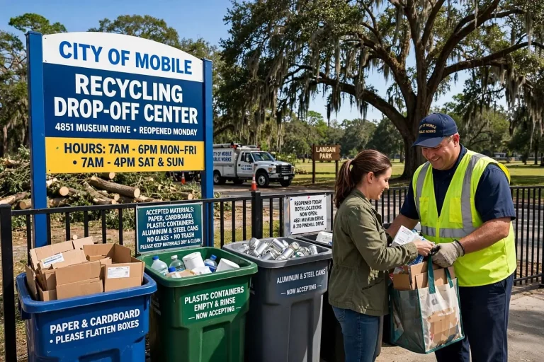 Illustration for the news story: Mobile Recycling Centers Reopen Following Hurricane Sally Disruption
