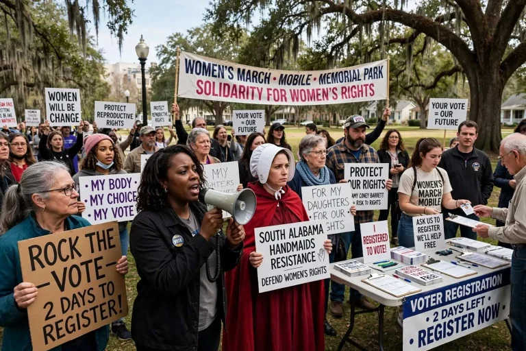Illustration for the news story: Mobile Women’s March rallies for voting and women’s rights