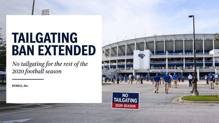 Illustration for the news story: South Alabama Extends Tailgating Ban Through Remainder of 2020 Football Season