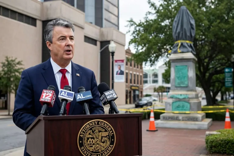 Illustration for the news story: Alabama AG Steve Marshall Renews Warning Over Confederate Monument Removals After Mobile’s Semmes Statue Fight