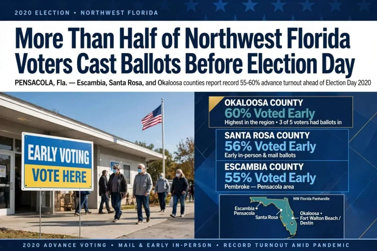 Illustration for the news story: More Than Half of Northwest Florida Voters Cast Ballots Before Election Day
