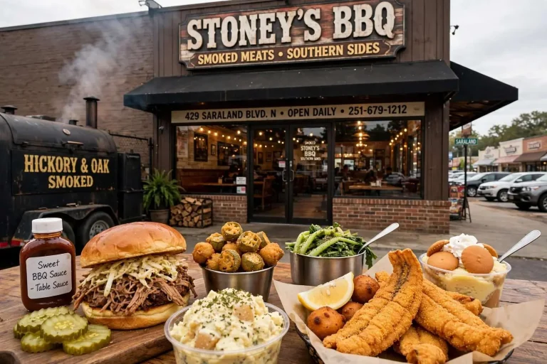 Illustration for the news story: Stoney’s BBQ Serves Up Smoked Meats and Southern Sides in Saraland