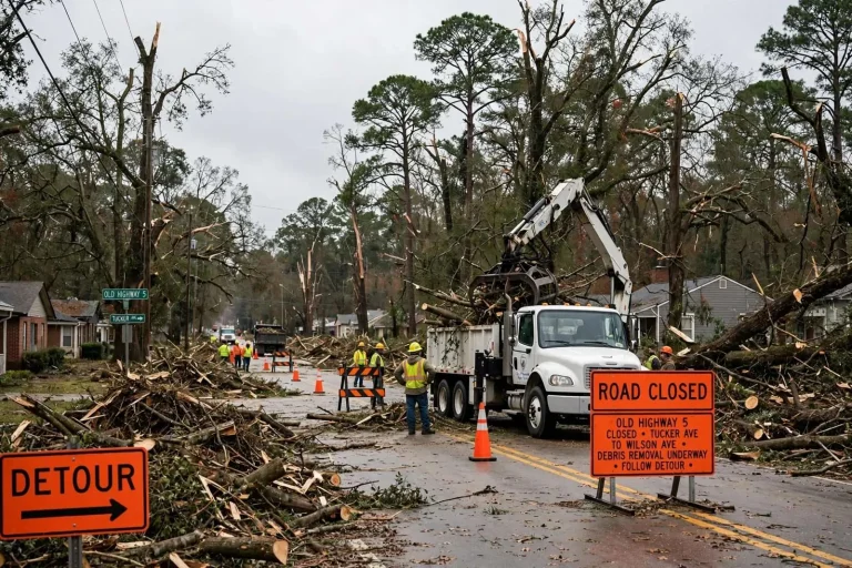 Illustration for the news story: Thomasville Continues Hurricane Zeta Cleanup, But City Says All Debris Won’t Be Gone by Thanksgiving