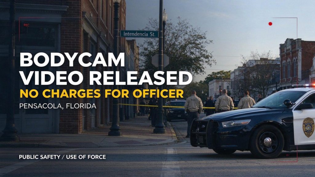 Illustration for the news story: Bodycam Video Released in Pensacola Officer-Involved Shooting; No Charges for Officer