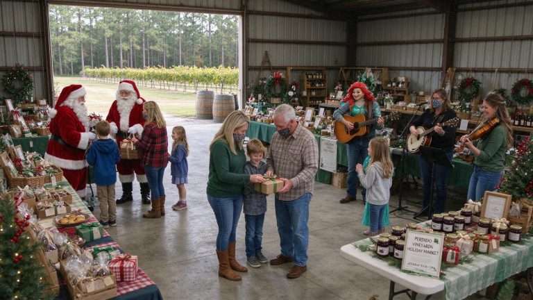 Illustration for the news story: Perdido Vineyards opens warehouse for free holiday shopping event Saturday