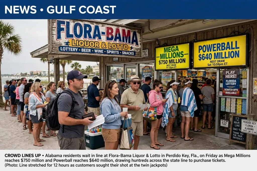 Illustration for the news story: Alabama Players Line Up at Perdido Key for a Shot at Two Massive Jackpots