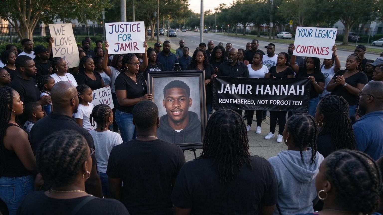 Illustration for the news story: Dozens Gather in Mobile to Remember Jamir Hannah, Slain Father and Aspiring Provider