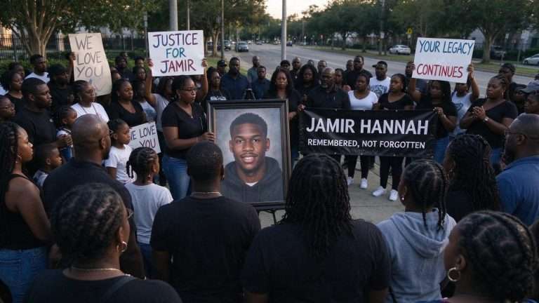 Illustration for the news story: Dozens Gather in Mobile to Remember Jamir Hannah, Slain Father and Aspiring Provider