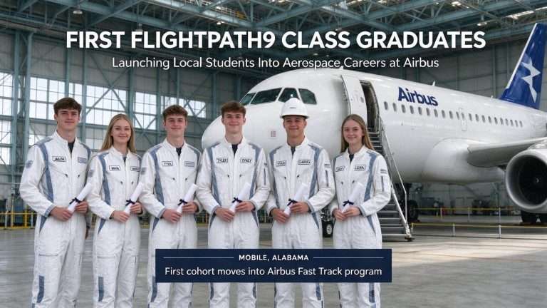 Illustration for the news story: First FlightPath9 Class Graduates, Launching Local Students Into Aerospace Careers at Airbus