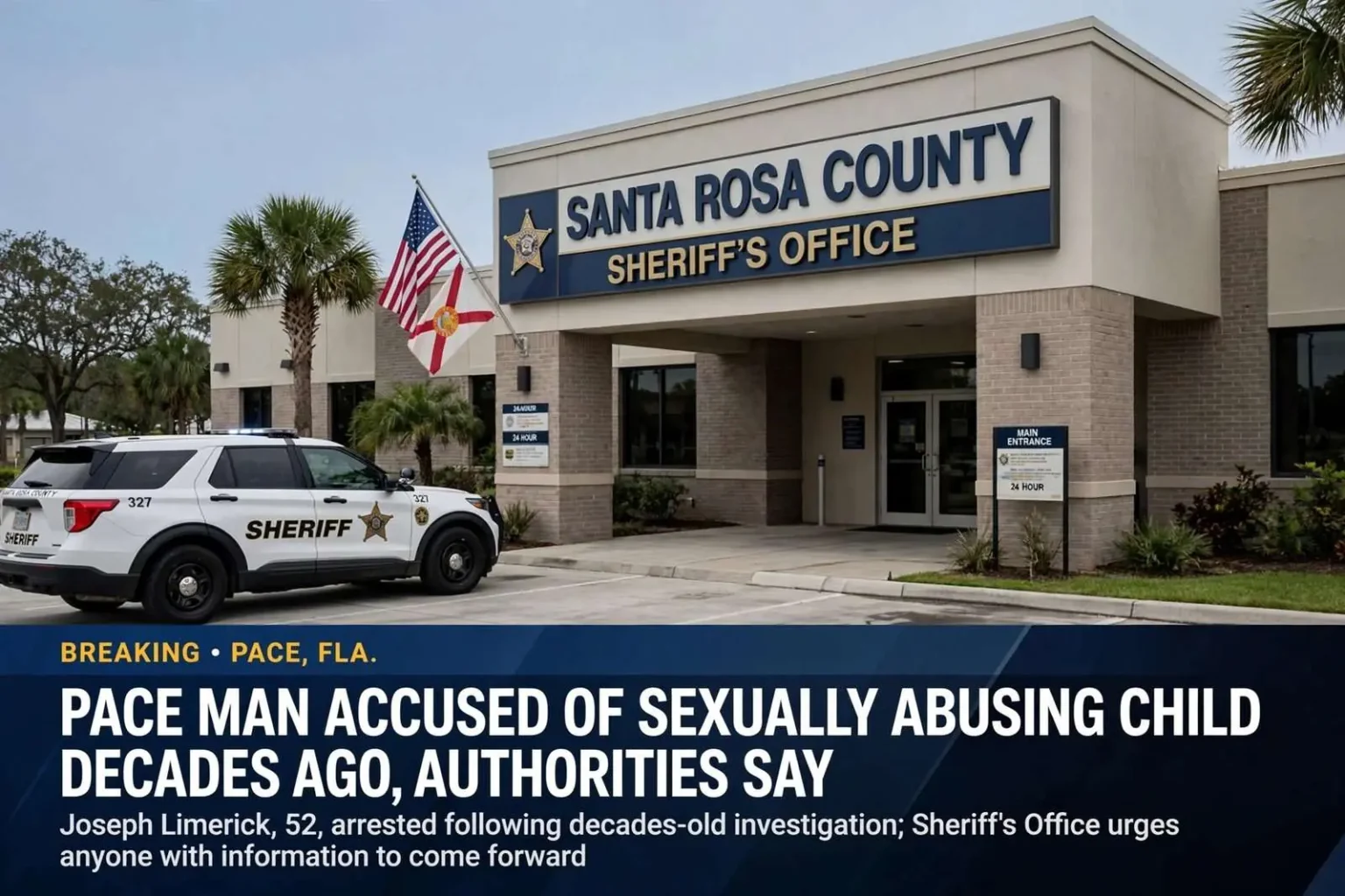Illustration for the news story: Pace man accused of sexually abusing child decades ago, authorities say