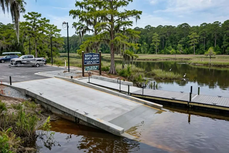 Illustration for the news story: Renovated Bayou Sara Boat Launch in Saraland Reopens to the Public