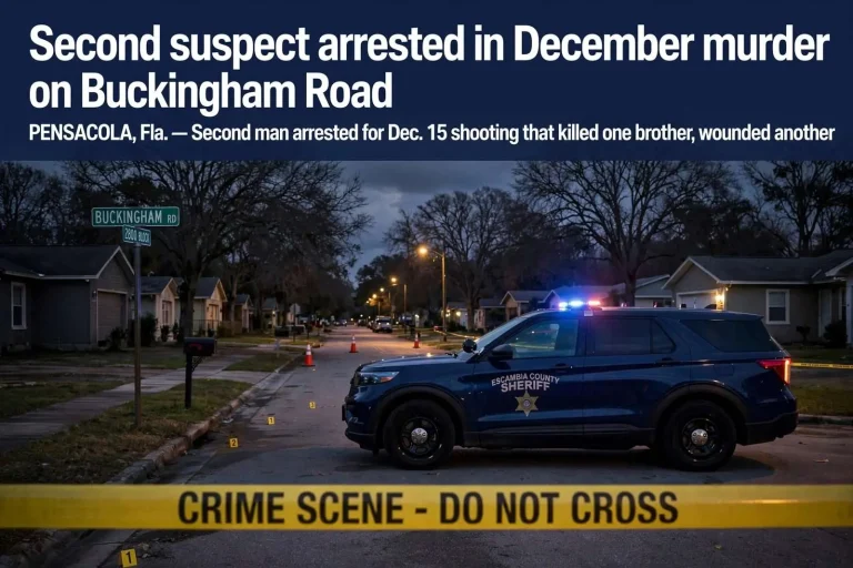 Illustration for the news story: Second suspect arrested in December murder on Buckingham Road