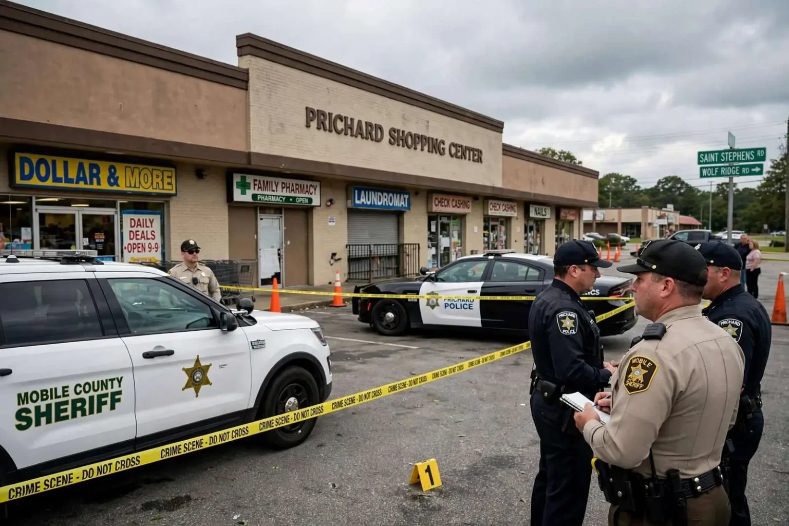 Illustration for the news story: Shooting Reported at Prichard Shopping Center on Saint Stephens Road