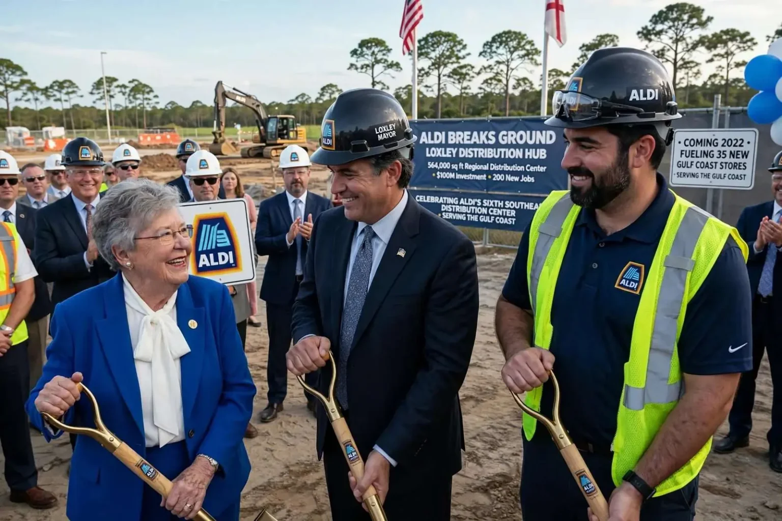 Illustration for the news story: ALDI Breaks Ground on Loxley Distribution Hub Set to Fuel 35 New Gulf Coast Stores
