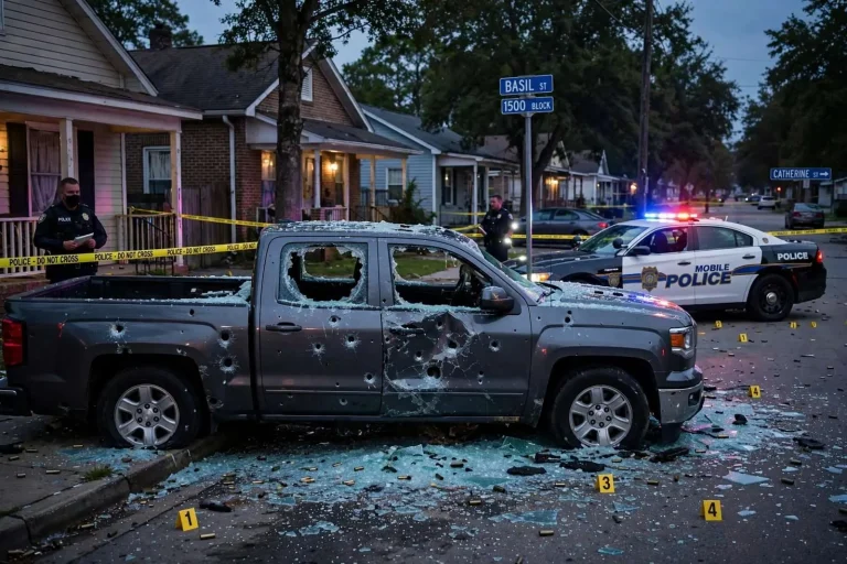 Illustration for the news story: Driver Wounded in Mobile Drive-By Shooting on Basil Street