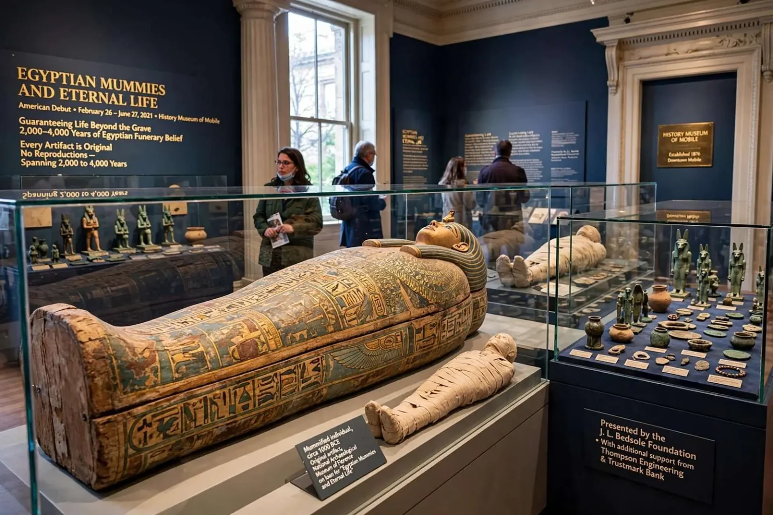 Illustration for the news story: Egyptian Mummies and Eternal Life Makes American Debut at History Museum of Mobile