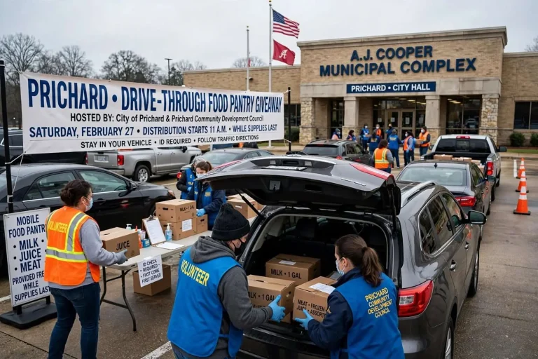 Illustration for the news story: Prichard Plans Drive-Through Food Pantry Giveaway at A.J. Cooper Municipal Complex