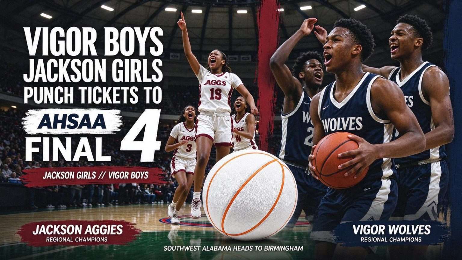 Illustration for the news story: Vigor Boys, Jackson Girls Punch Tickets to AHSAA Final 4
