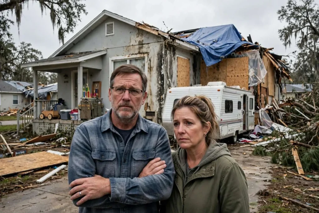 Illustration for the news story: Six Months After Sally, One Family Still Waiting on Their Insurer