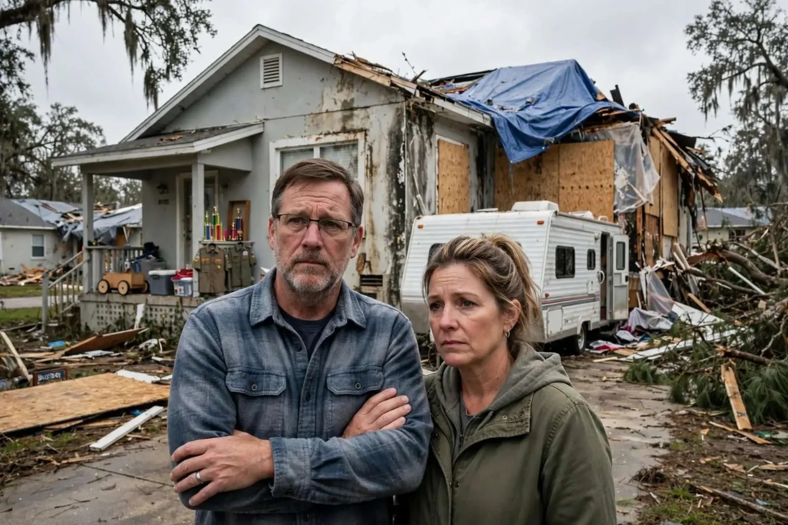 Illustration for the news story: Six Months After Sally, One Family Still Waiting on Their Insurer