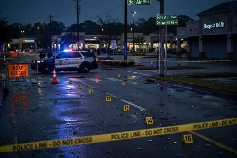 Illustration for the news story: Three Shot, Two Cut in Early-Morning Incident on Bel Air Boulevard Near Cottage Hill Road