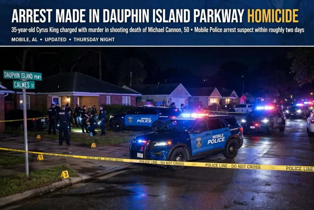 Illustration for the news story: Arrest Made in Dauphin Island Parkway Homicide That Killed Michael Cannon