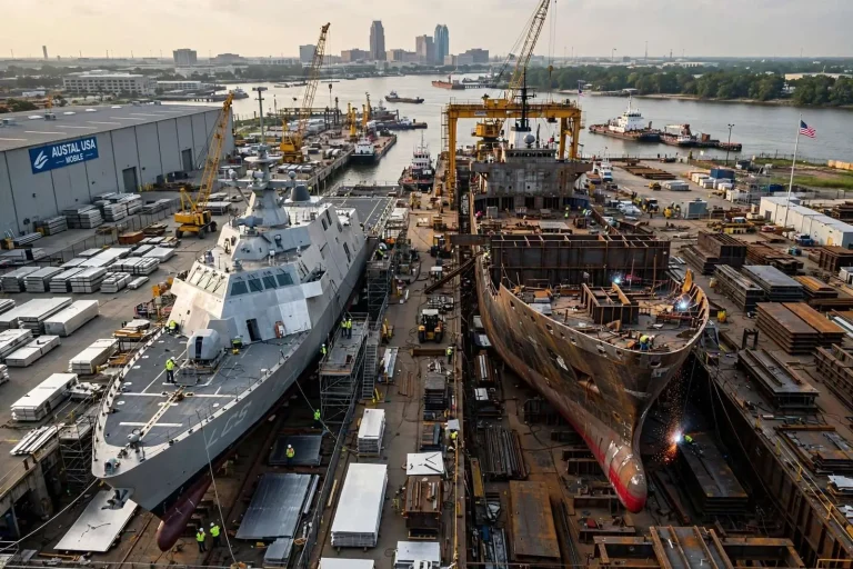 Illustration for the news story: Austal Founder: Mobile Shipyard Will Build Half Steel, Half Aluminum as LCS Era Winds Down