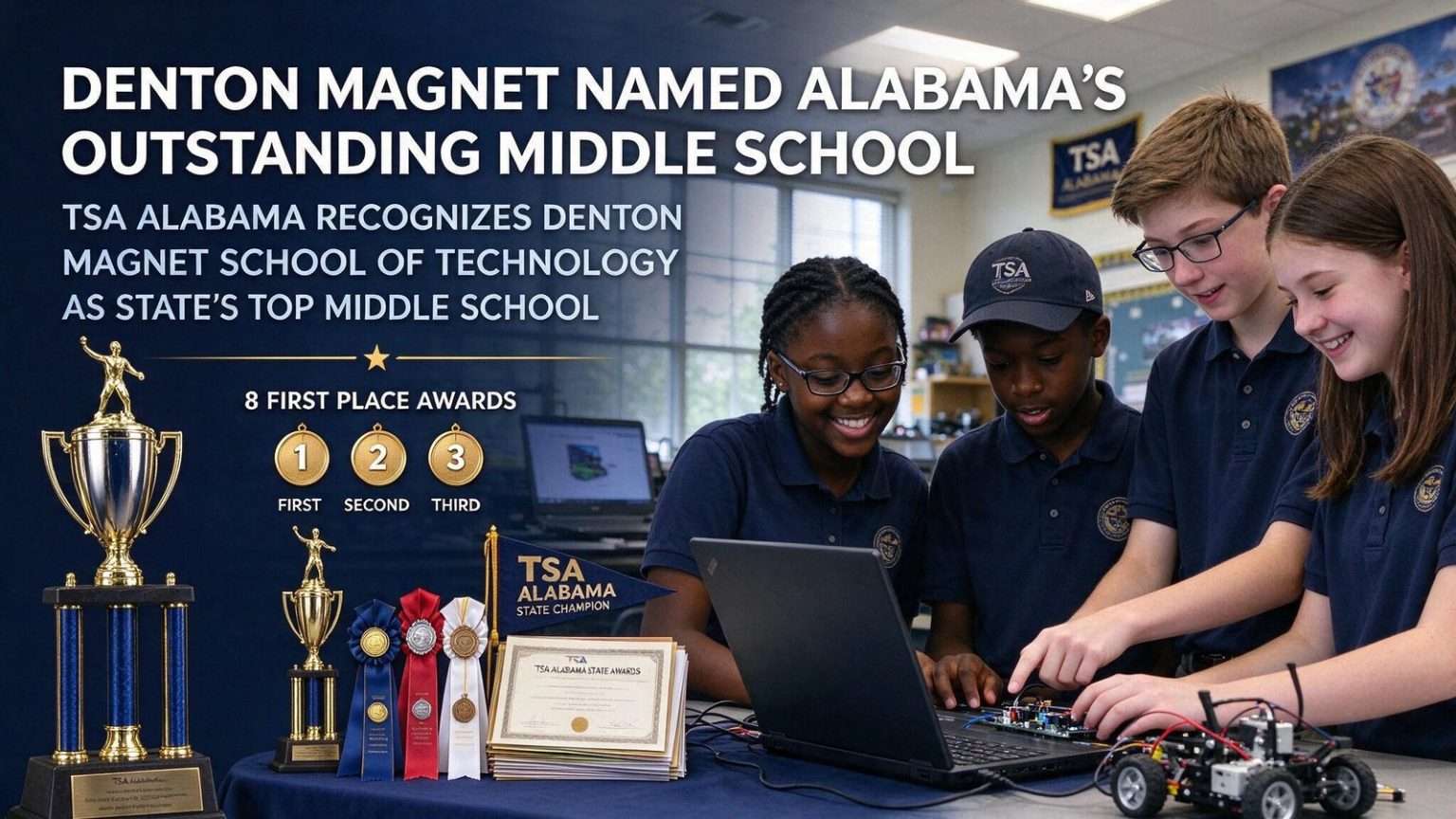 Illustration for the news story: Denton Magnet School of Technology Named Alabama’s Outstanding Middle School