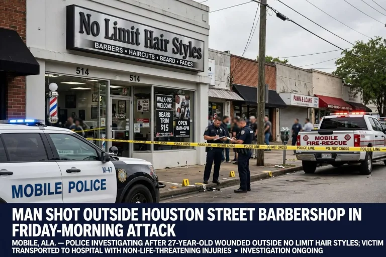 Illustration for the news story: Man Shot Outside Houston Street Barbershop in Friday-Morning Attack