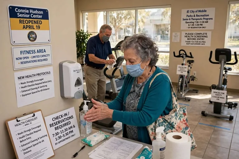Illustration for the news story: Mobile Senior Centers Reopen at Limited Capacity With New Health Protocols