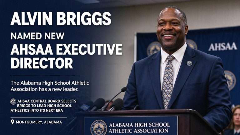 Illustration for the news story: Alvin Briggs named new AHSAA executive director