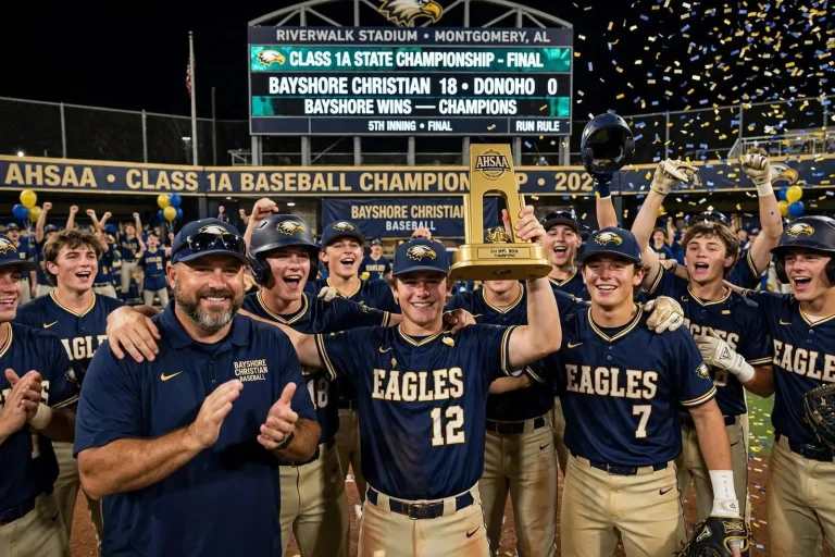 Illustration for the news story: Bayshore Christian Caps Perfect Playoff Run With Class 1A Baseball Title