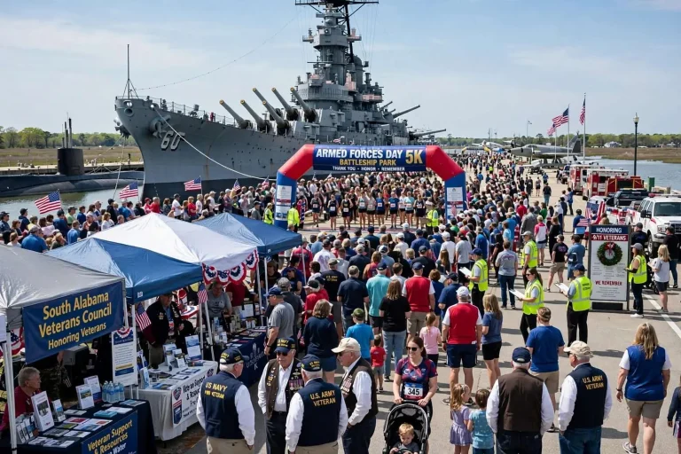 Illustration for the news story: Hundreds Turn Out for Armed Forces Day Celebration at Battleship Park