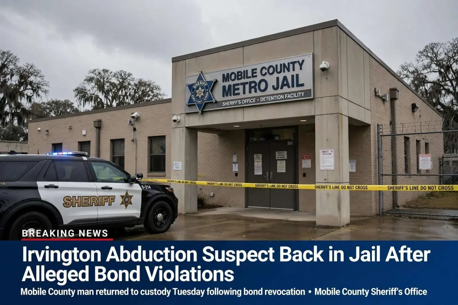 Illustration for the news story: Irvington Abduction Suspect Back in Jail After Alleged Bond Violations